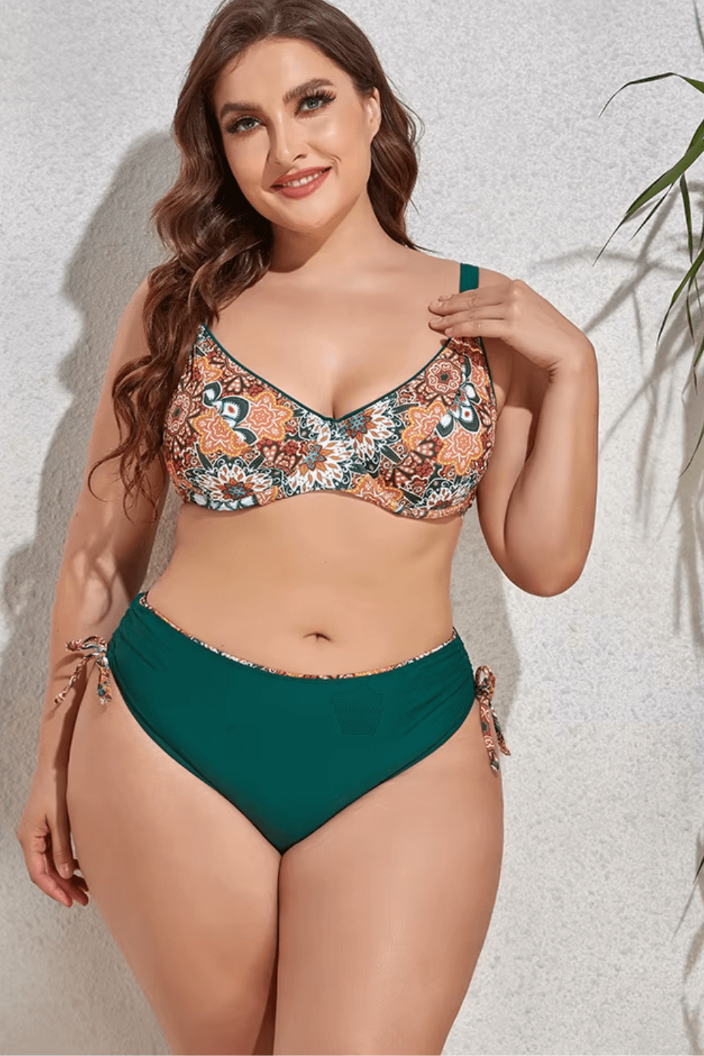 Biquíni Plus Size Floral Cintura Alta - Summer Bali