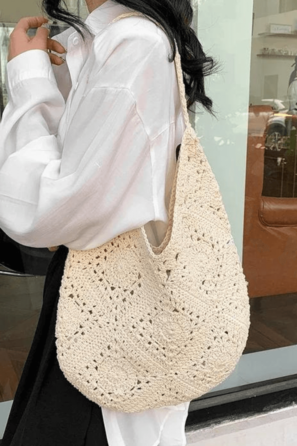 bolsas de crochê bolsa sacola bolsa saco bolsa praia bolsa mole bolsa feminina de praia bolsa de praia bolsa de crochê bolsa de croche fio de malha bolsa crochê