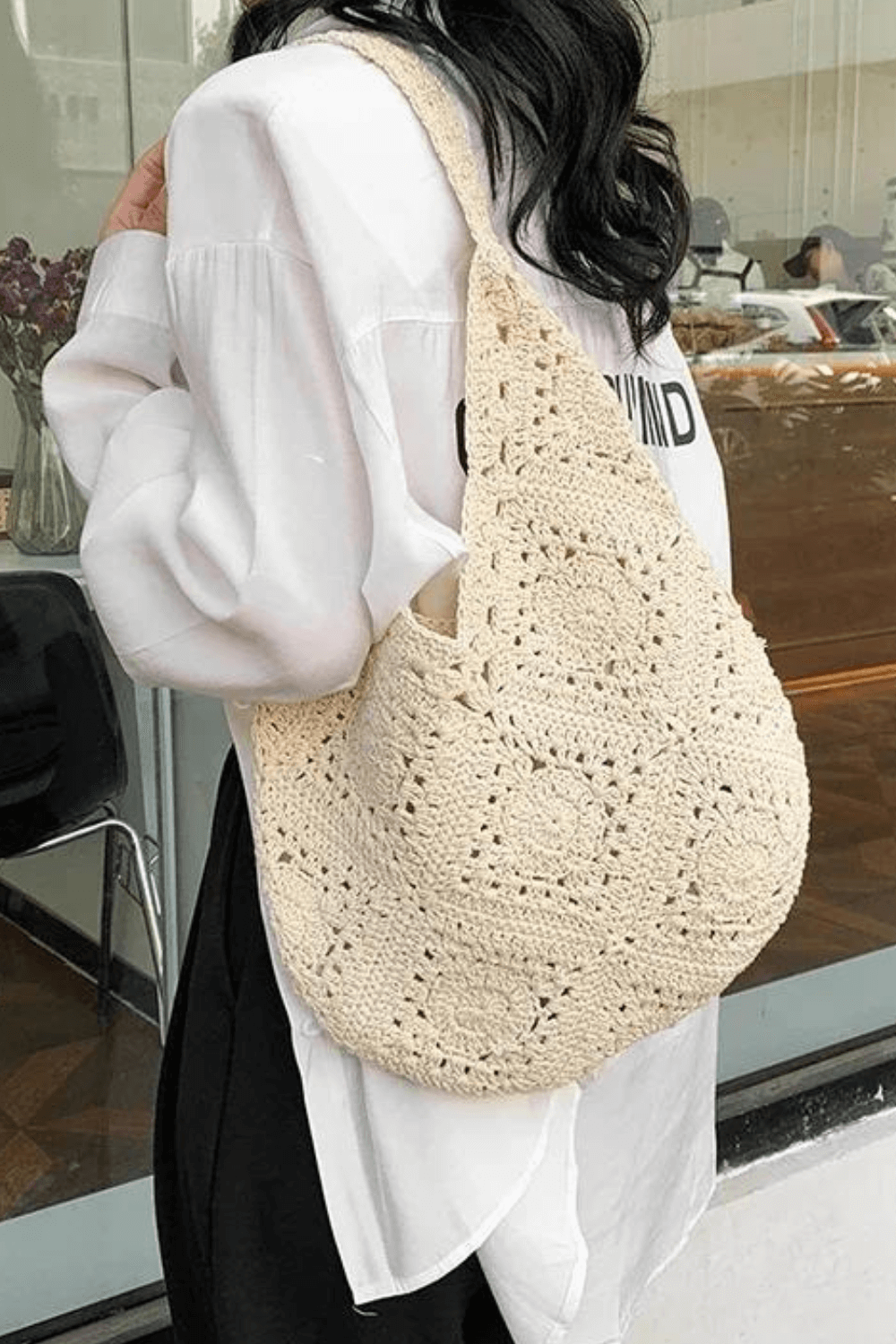 bolsas de crochê bolsa sacola bolsa saco bolsa praia bolsa mole bolsa feminina de praia bolsa de praia bolsa de crochê bolsa de croche fio de malha bolsa crochê