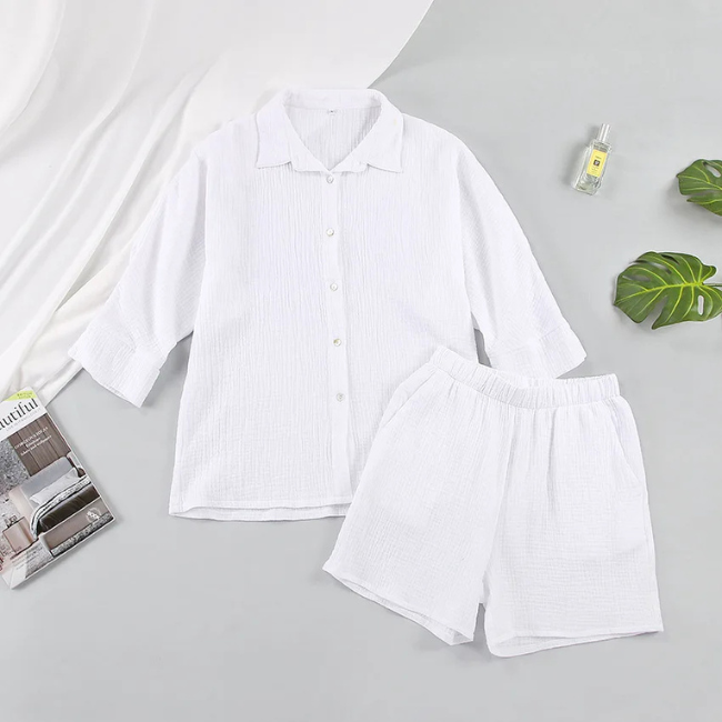 Conjunto de Algodão Crepe Linad