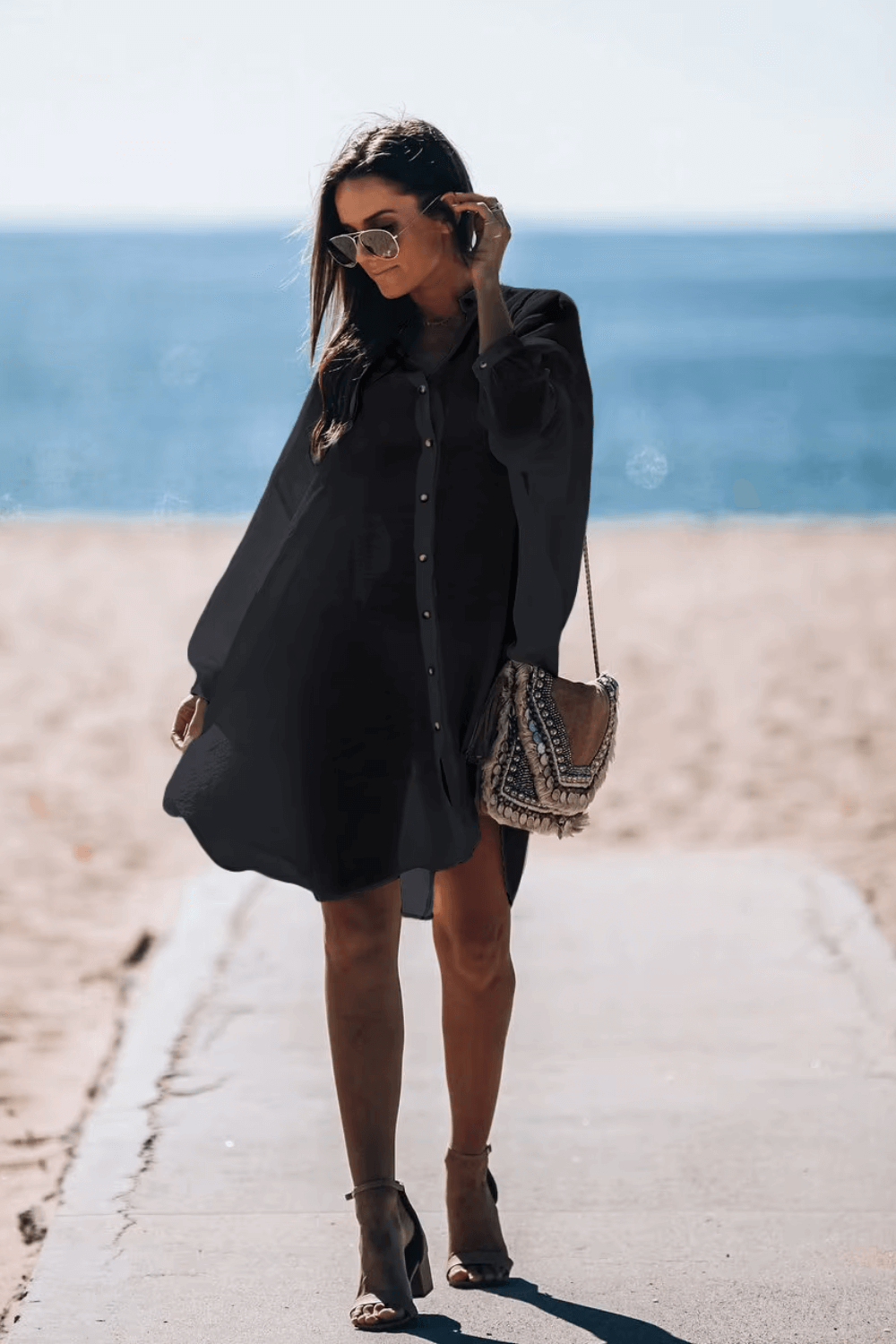 saída de praia chamise, chemise praia, saida de praia, saida de praia elegante, saida de praia longa, chemise, chemise de praia, chemise branca, chemise preta