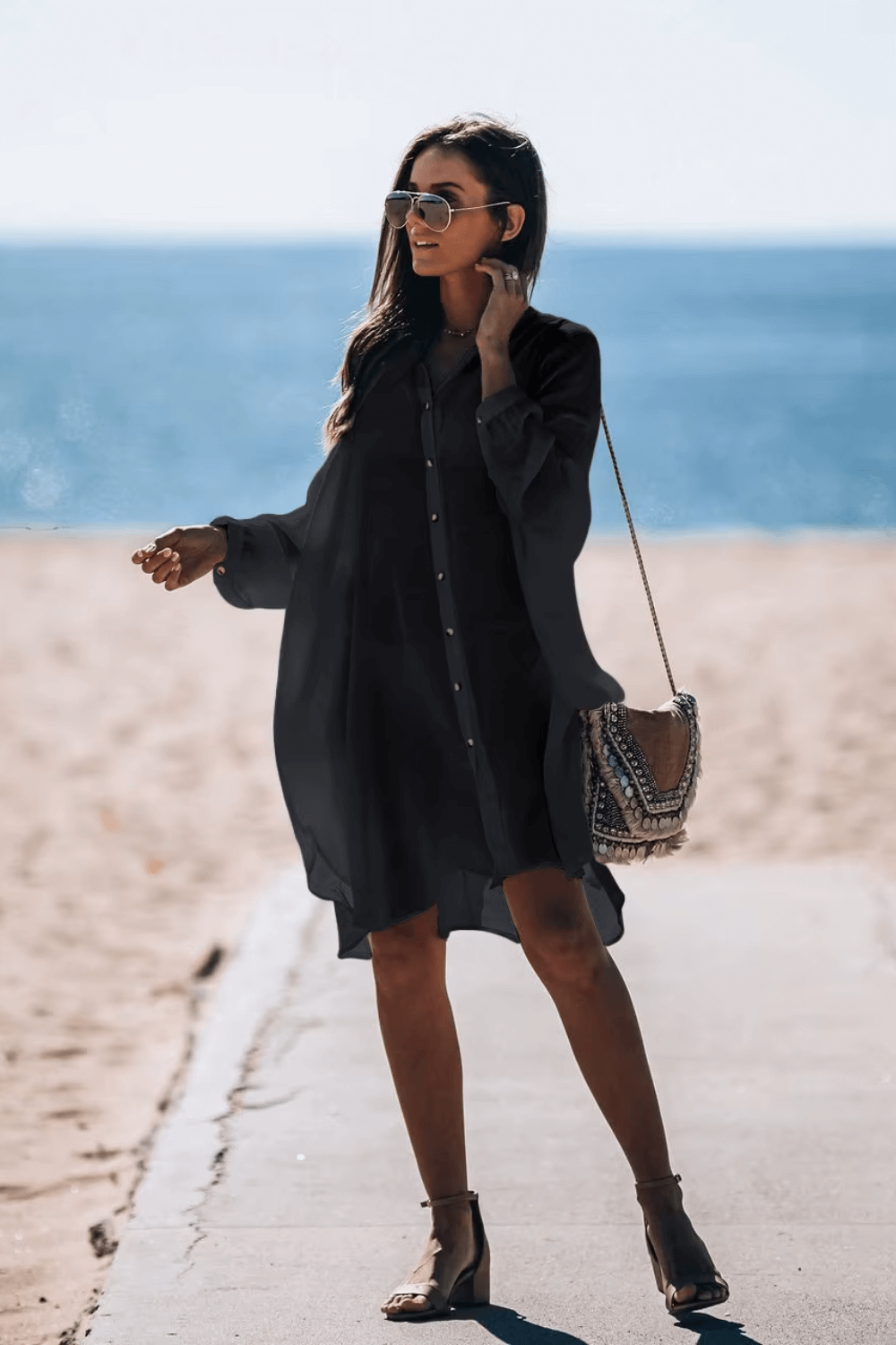 saída de praia chamise, chemise praia, saida de praia, saida de praia elegante, saida de praia longa, chemise, chemise de praia, chemise branca, chemise preta