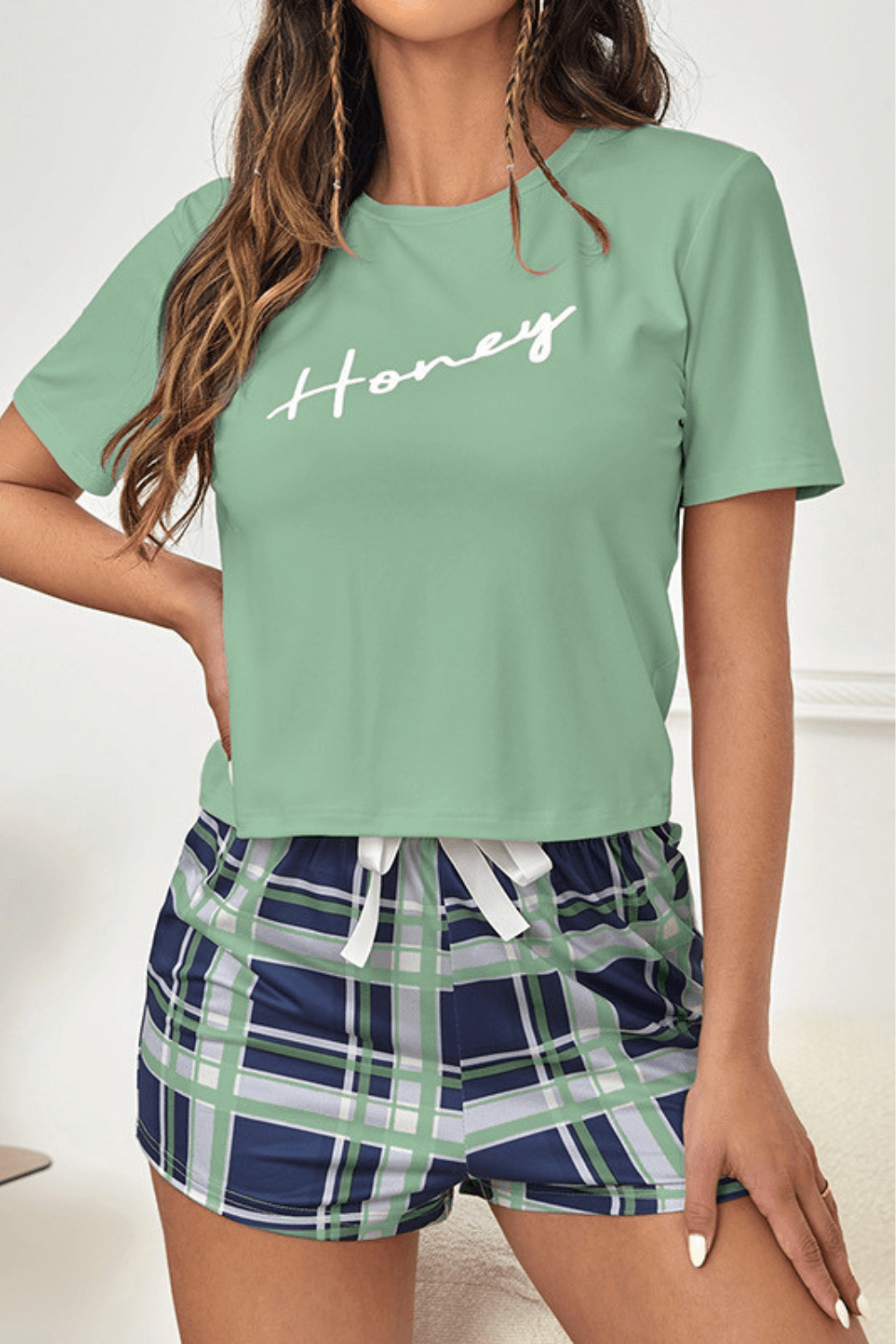 Pijama Femino com Short Doll Xadrez