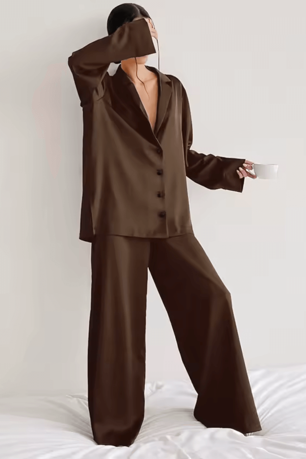 Pijama Feminino de Cetim LINAD