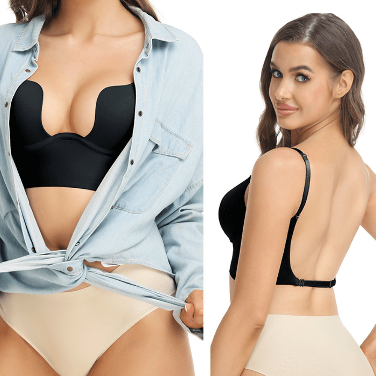 sutia decote profundo, sutia push up, sutia decote costas, sutia para usar com vestido de festa, sutia invisivel, baliloves