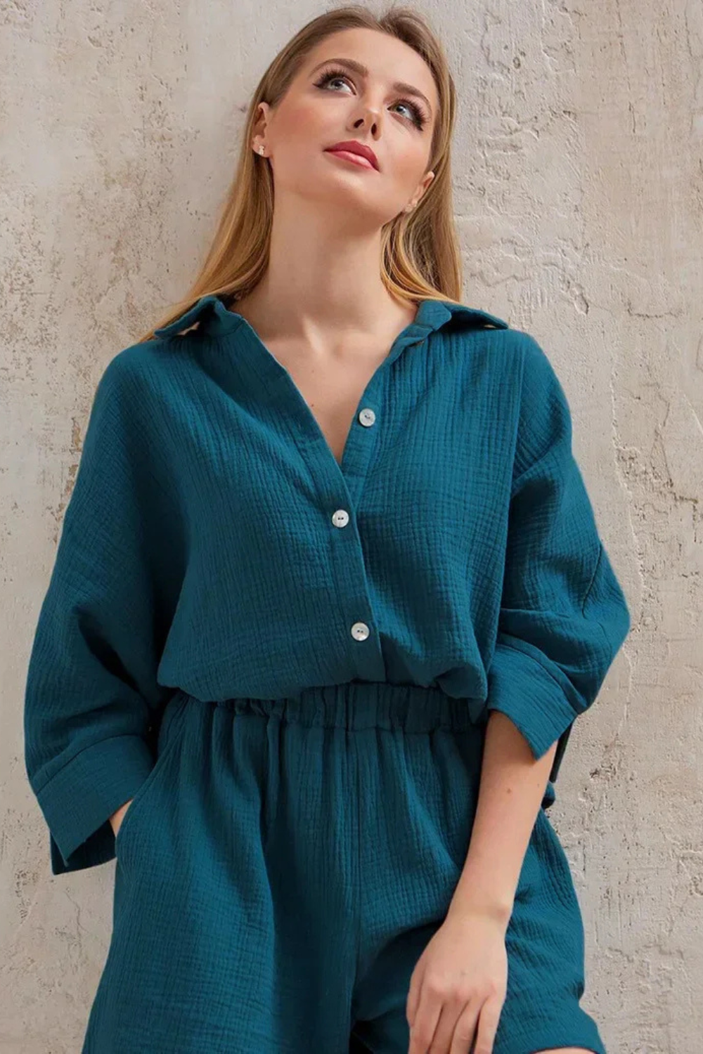 Conjunto de Algodão Crepe Linad