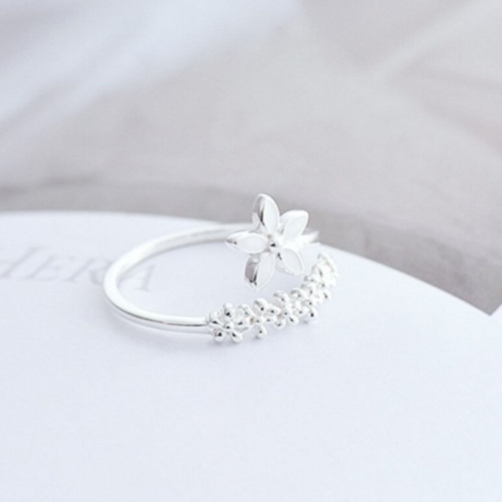 Anel Prata 925 Flor Minimalista