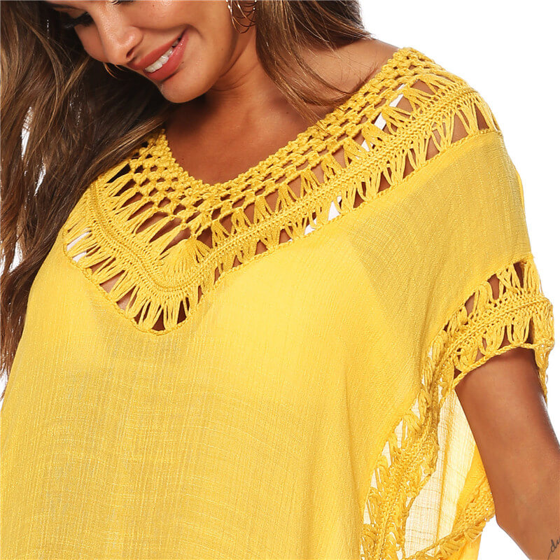Saída de Praia de Crochê Plus Size
