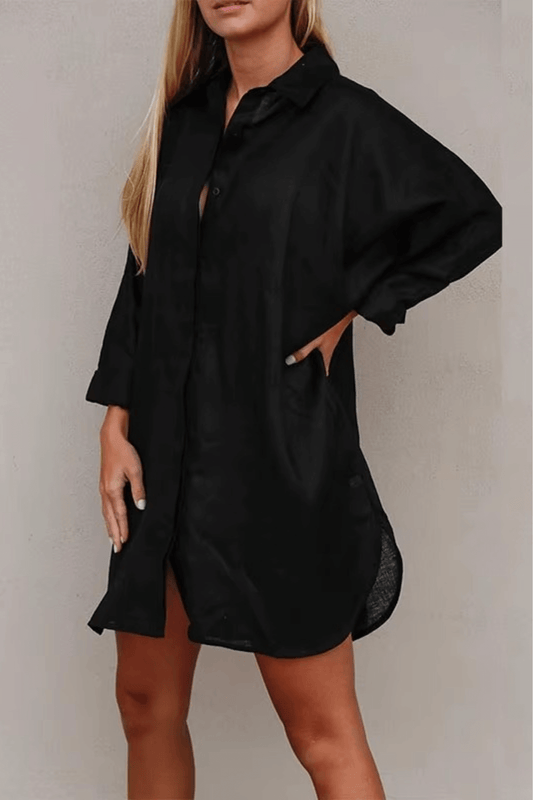 saída de praia chamise, chemise praia, saida de praia, saida de praia elegante, saida de praia longa, chemise, chemise de praia, chemise branca, chemise preta