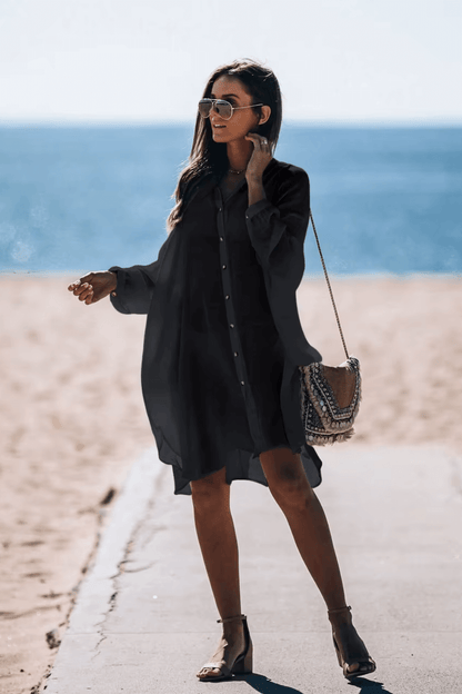 saída de praia chamise, chemise praia, saida de praia, saida de praia elegante, saida de praia longa, chemise, chemise de praia, chemise branca, chemise preta