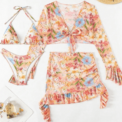 biquini, biquini floral, biquini com florzinha, biquini com saida, buiquini com saia, conjunto biquini, baliloves