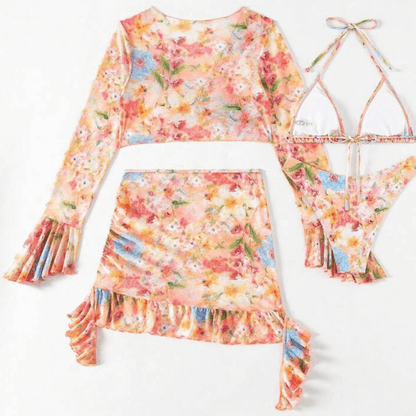 biquini, biquini floral, biquini com florzinha, biquini com saida, buiquini com saia, conjunto biquini, baliloves