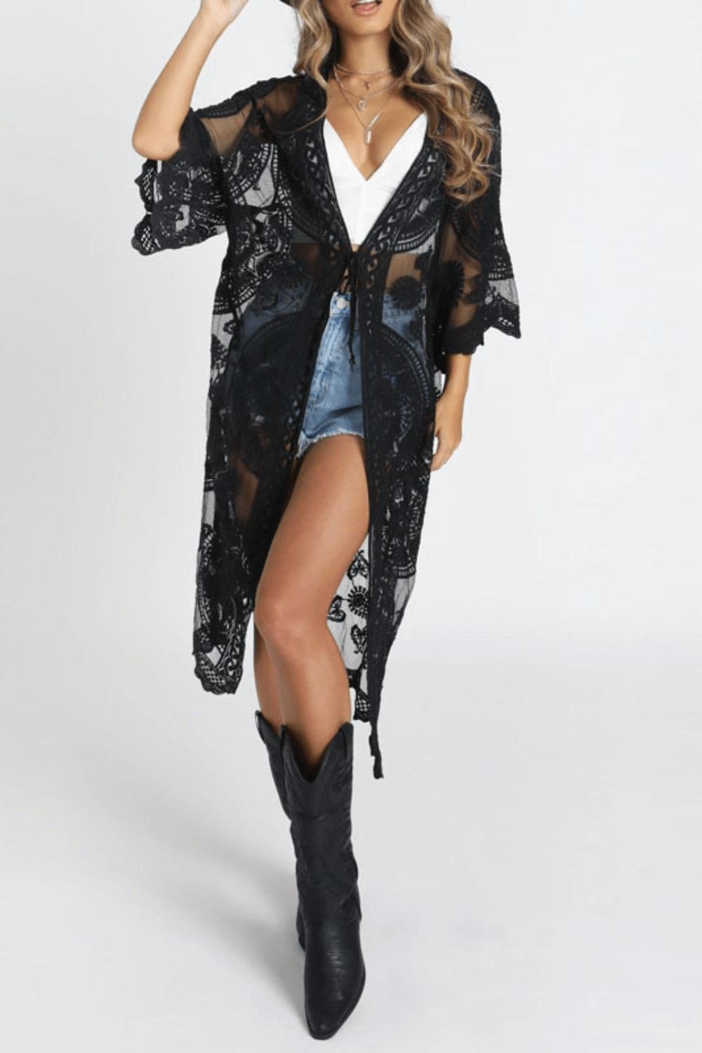 Kimono Feminino - Renda Vintage