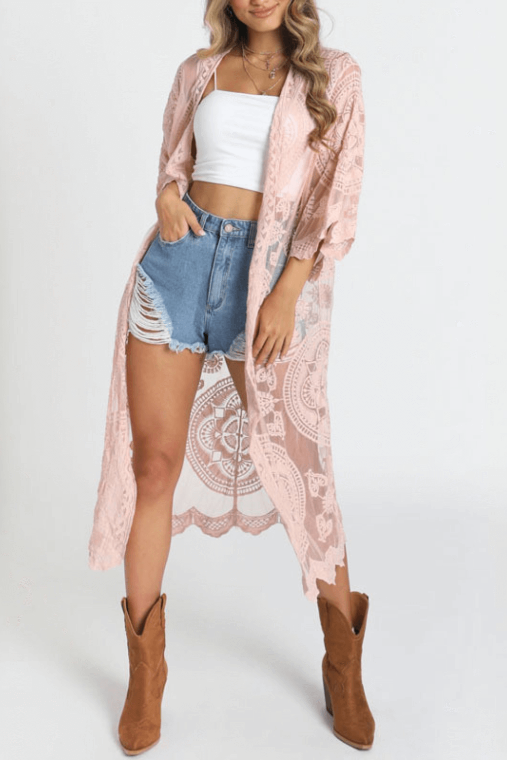 Kimono Feminino - Renda Vintage