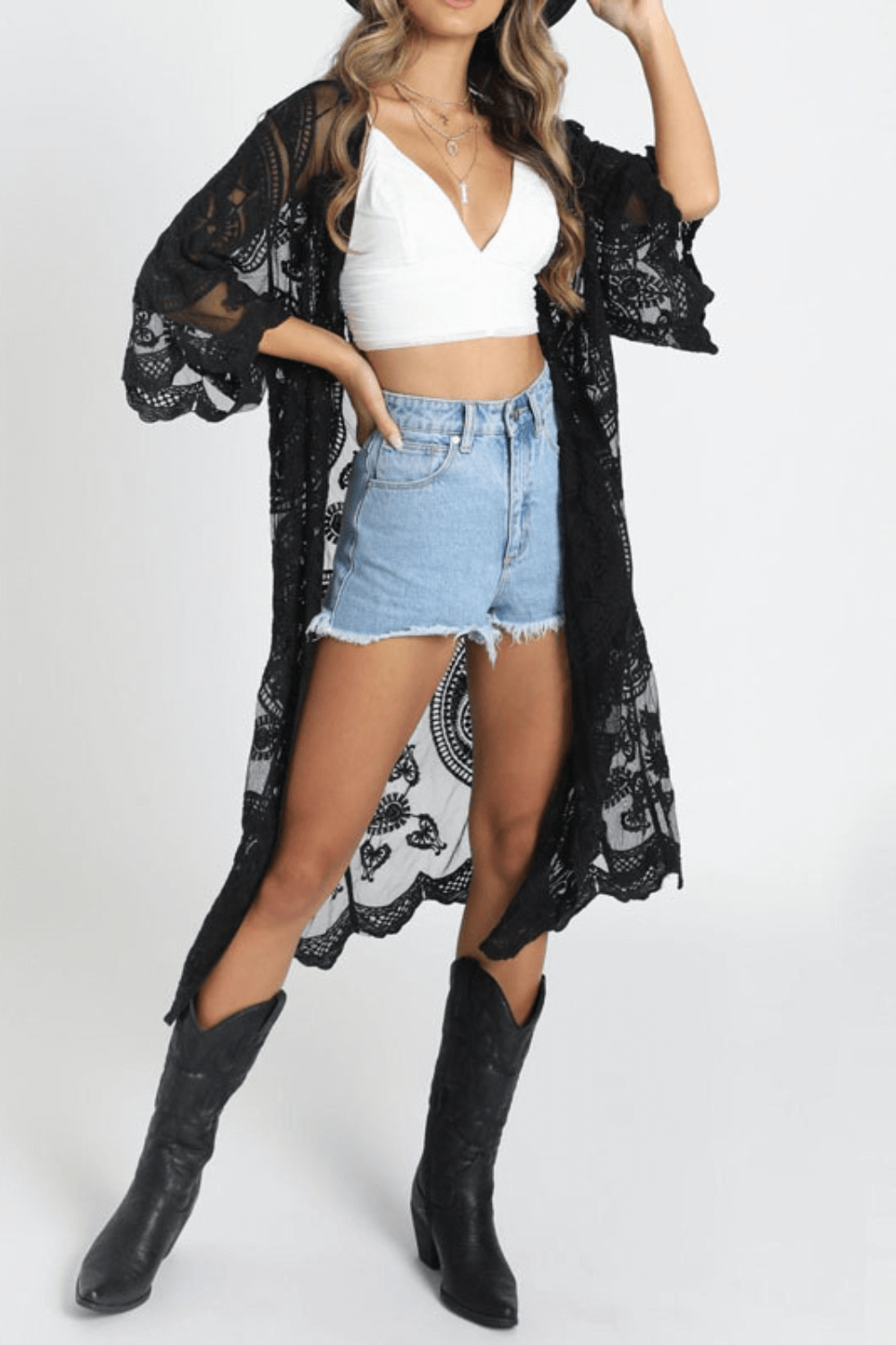 Kimono Feminino - Renda Vintage