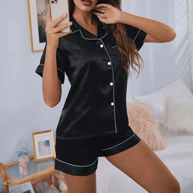 pijama feminino, pijama feminino calor, conjunto pijama feminino blusa e short, pijama amaricano, pijama feminino americano