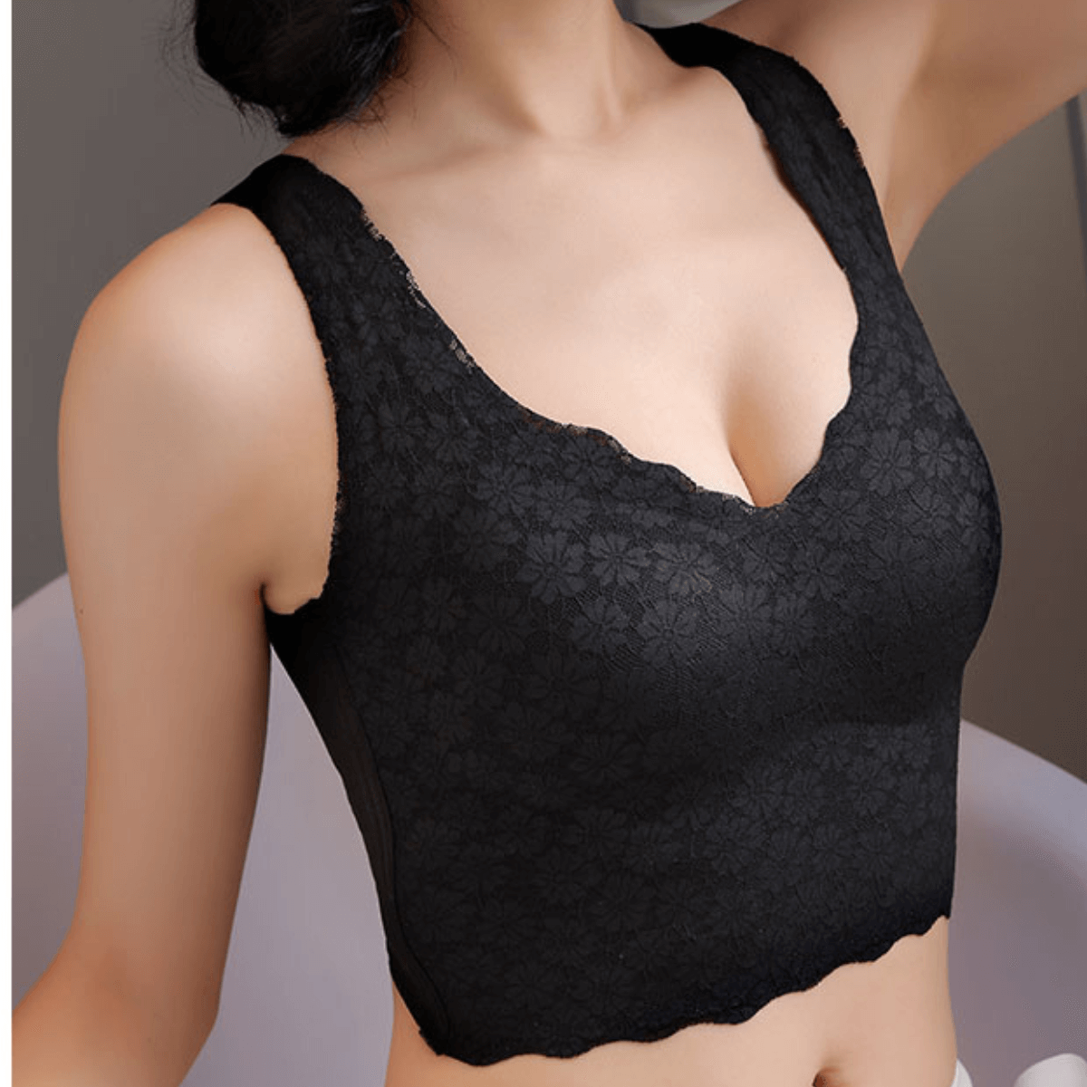 Sutiã de Renda Push Up - Cropped