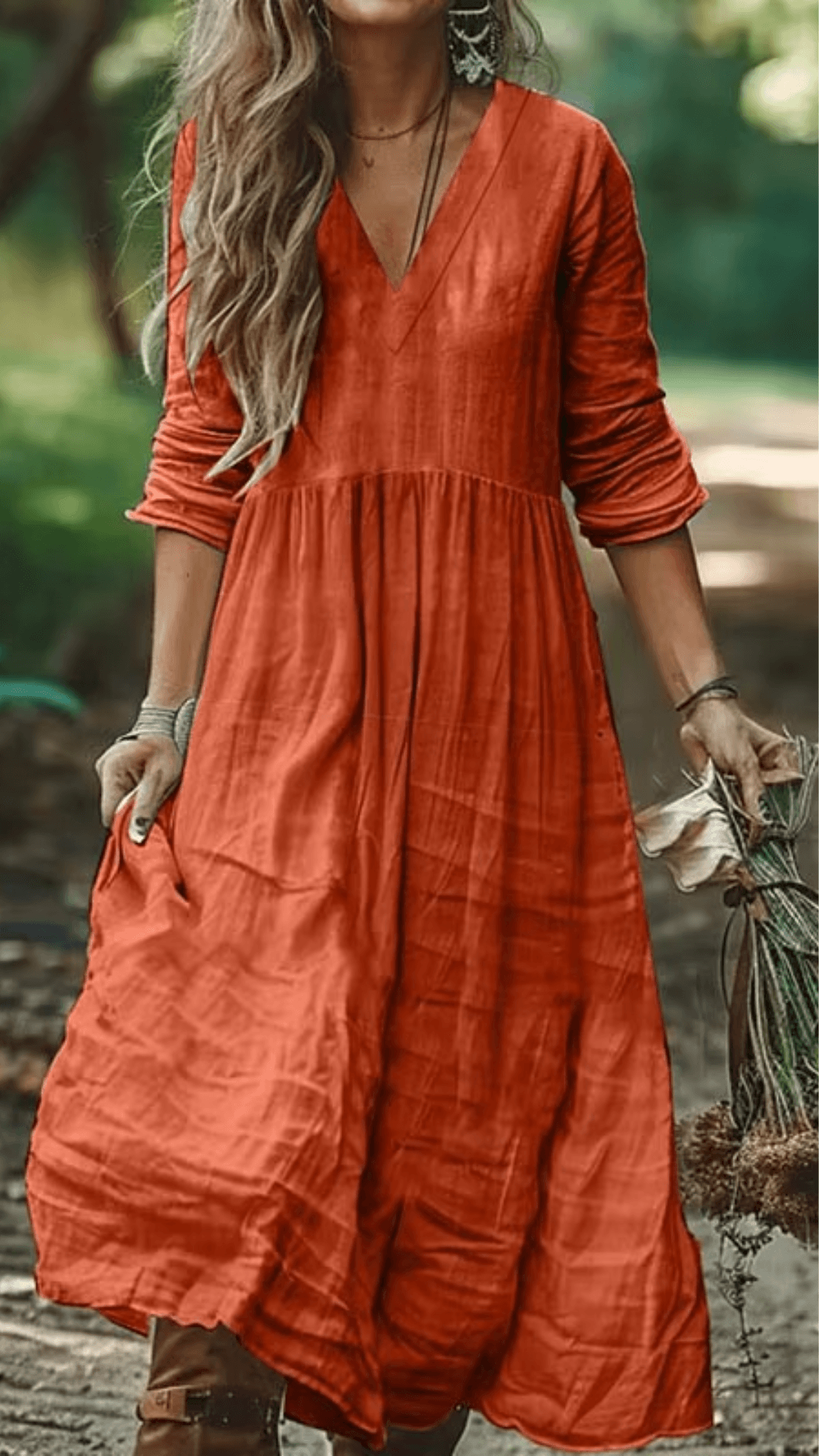 Vestido longo de inverno, vestido manga longa, vestido lingo , vestido longo soltinho, vestido longo manga longa, vestido boemio inverno, vestido boho, vestido solto, vestido babado inverno, baliloves