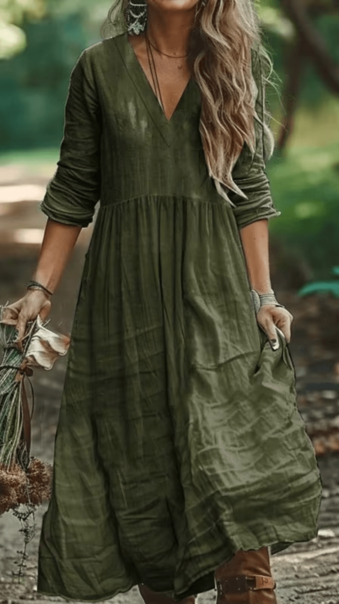 Vestido longo de inverno, vestido manga longa, vestido lingo , vestido longo soltinho, vestido longo manga longa, vestido boemio inverno, vestido boho, vestido solto, vestido babado inverno, baliloves