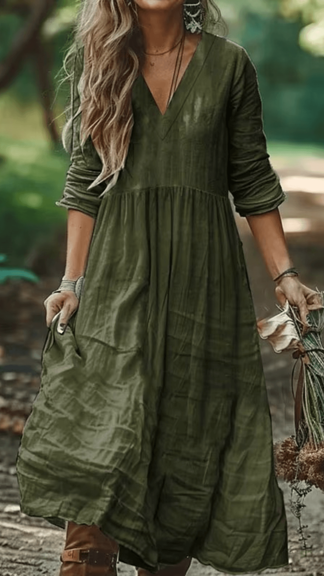 Vestido longo de inverno, vestido manga longa, vestido lingo , vestido longo soltinho, vestido longo manga longa, vestido boemio inverno, vestido boho, vestido solto, vestido babado inverno, baliloves