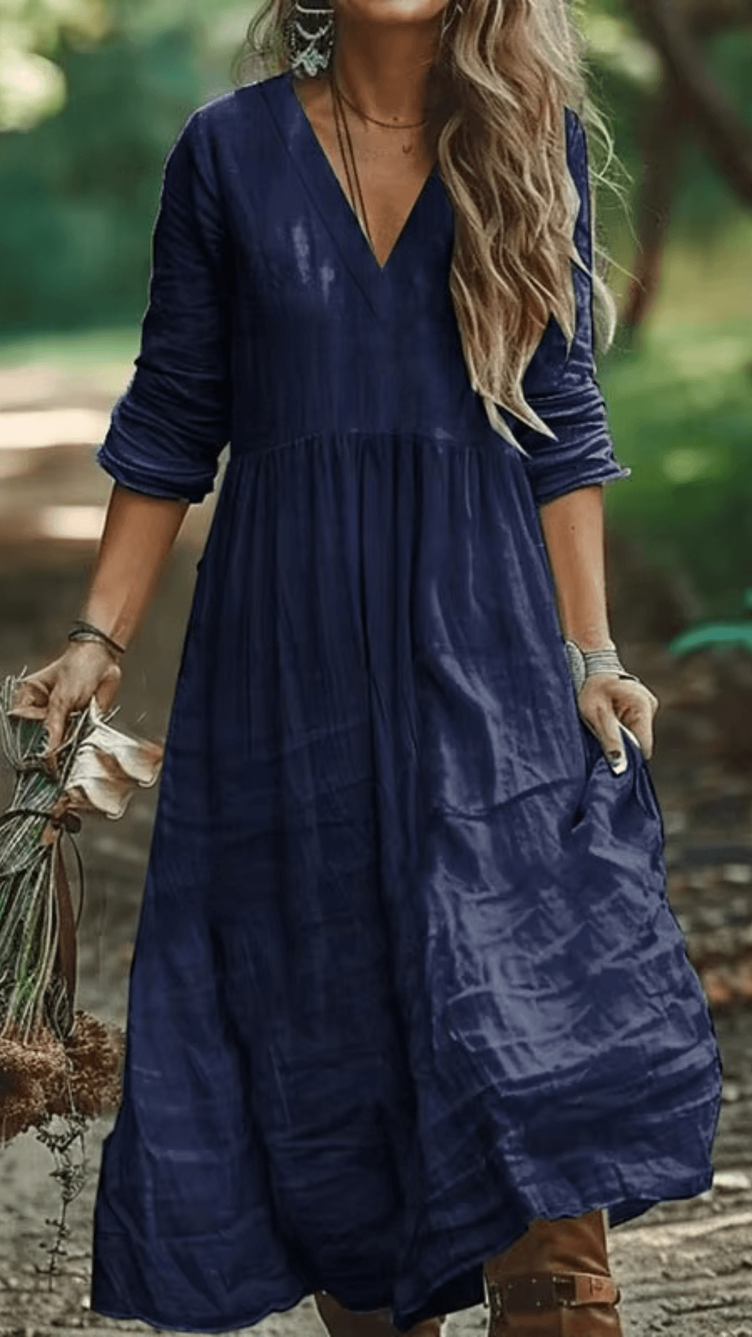 Vestido longo de inverno, vestido manga longa, vestido lingo , vestido longo soltinho, vestido longo manga longa, vestido boemio inverno, vestido boho, vestido solto, vestido babado inverno, baliloves