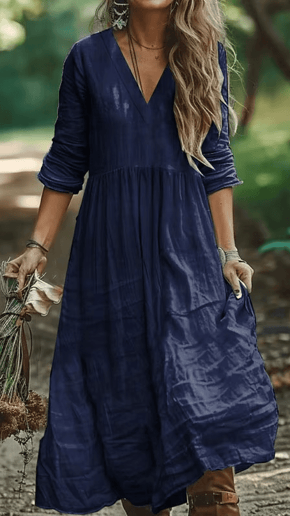 Vestido longo de inverno, vestido manga longa, vestido lingo , vestido longo soltinho, vestido longo manga longa, vestido boemio inverno, vestido boho, vestido solto, vestido babado inverno, baliloves