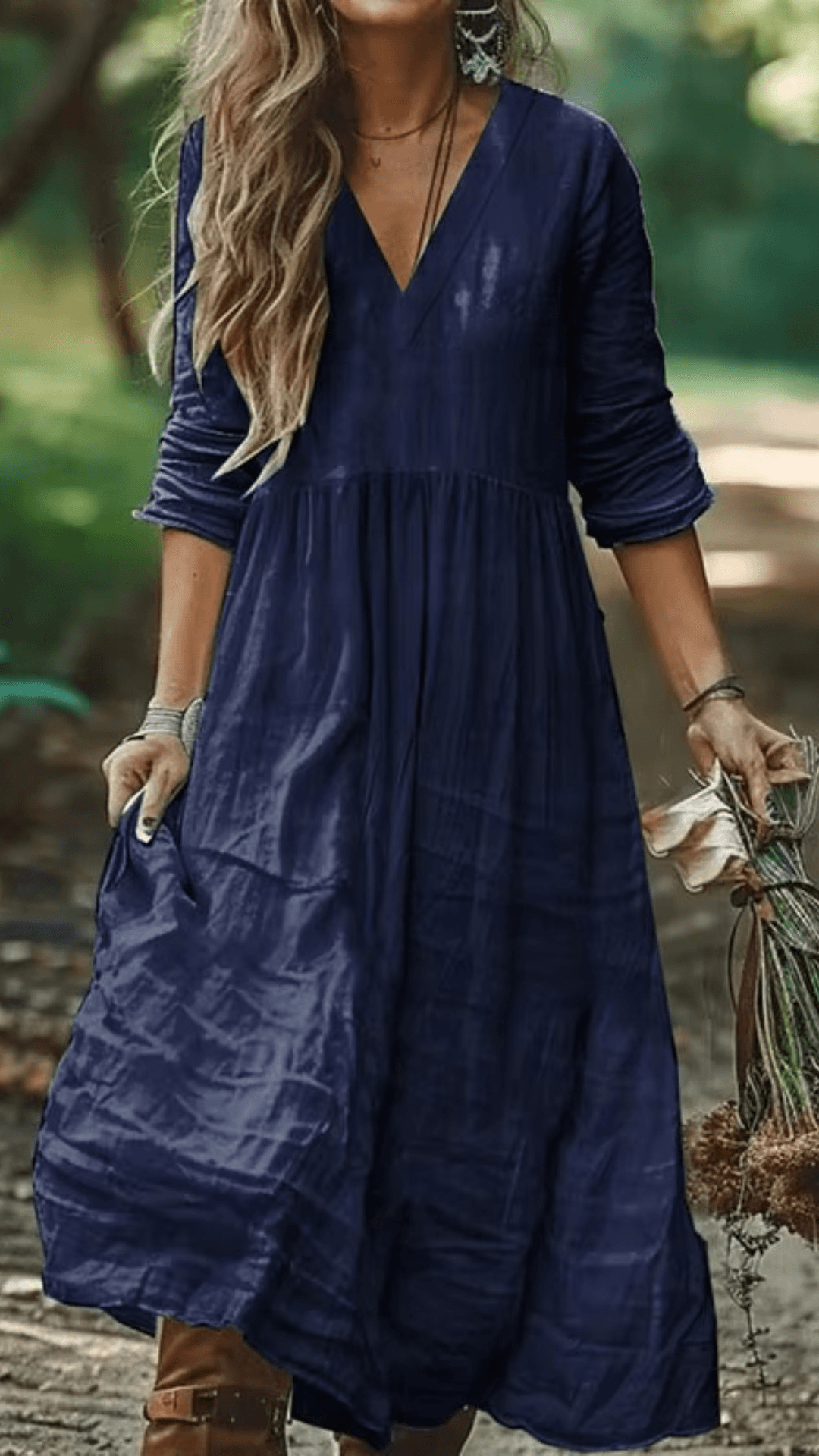 Vestido longo de inverno, vestido manga longa, vestido lingo , vestido longo soltinho, vestido longo manga longa, vestido boemio inverno, vestido boho, vestido solto, vestido babado inverno, baliloves