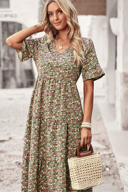 vestido midi, vestido floral, vestido boho, vestido com babado, vestido blogueira, vestido amarracao, vestidos, vestido com fenda, vestido praia, vestido soltinho