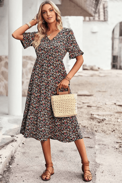vestido midi, vestido floral, vestido boho, vestido com babado, vestido blogueira, vestido amarracao, vestidos, vestido com fenda, vestido praia, vestido soltinho