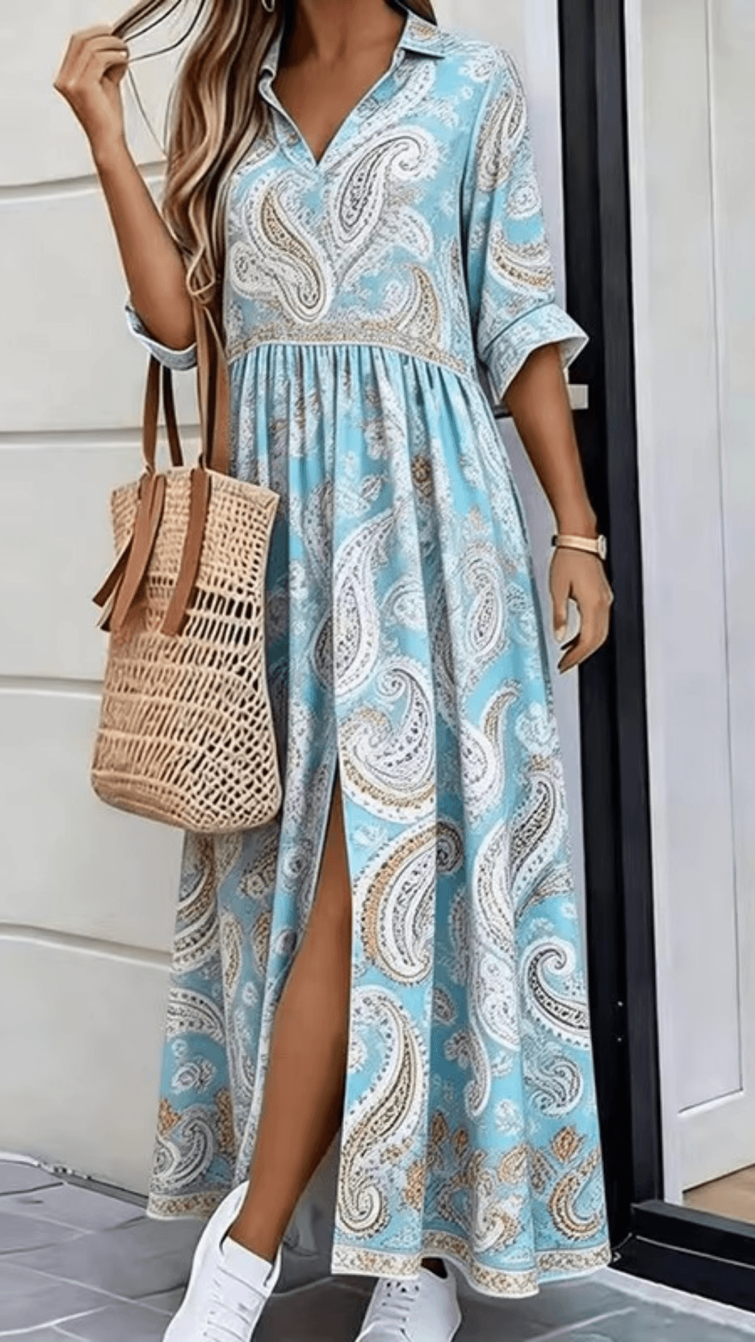 Vestido Longo Floral Isabella com Fenda