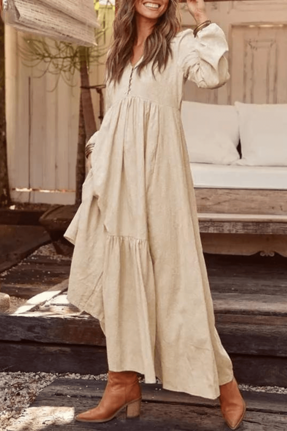 Vestido longo de inverno, vestido manga longa, vestido lingo , vestido longo soltinho, vestido longo manga longa, vestido boemio inverno, vestido boho, vestido solto, vestido babado inverno, baliloves