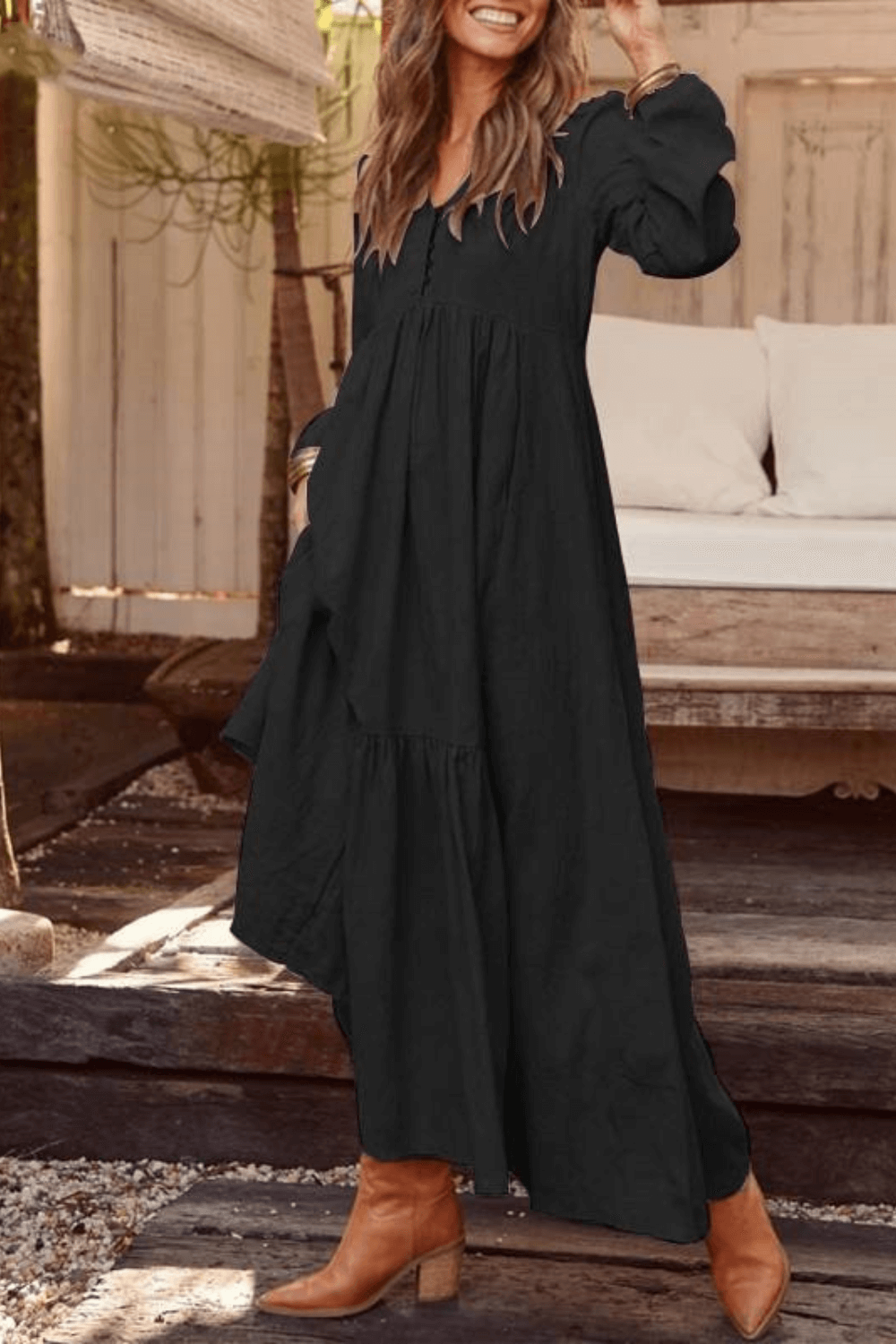 Vestido longo de inverno, vestido manga longa, vestido lingo , vestido longo soltinho, vestido longo manga longa, vestido boemio inverno, vestido boho, vestido solto, vestido babado inverno, baliloves
