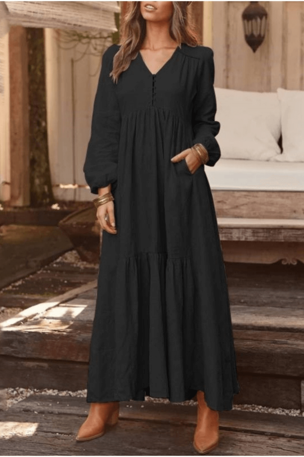 Vestido longo de inverno, vestido manga longa, vestido lingo , vestido longo soltinho, vestido longo manga longa, vestido boemio inverno, vestido boho, vestido solto, vestido babado inverno, baliloves