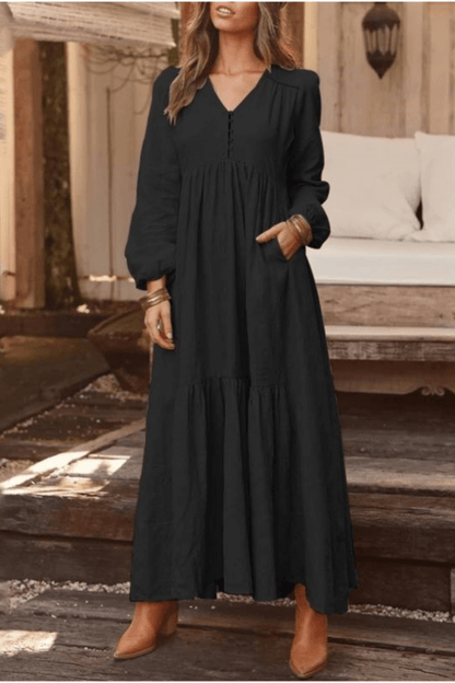 Vestido longo de inverno, vestido manga longa, vestido lingo , vestido longo soltinho, vestido longo manga longa, vestido boemio inverno, vestido boho, vestido solto, vestido babado inverno, baliloves