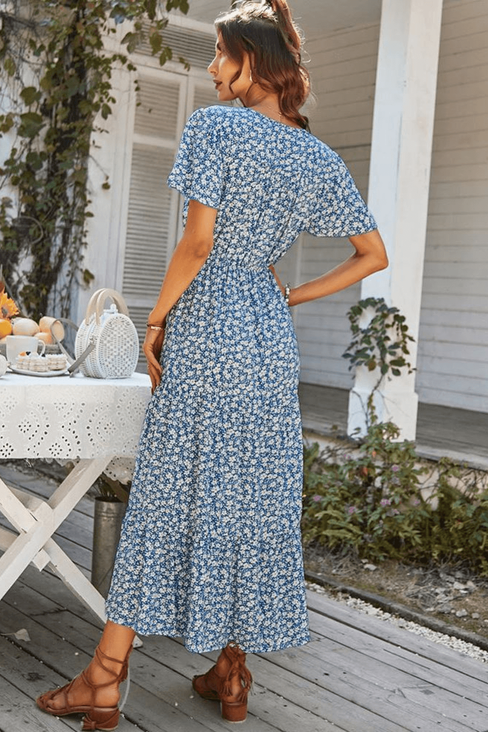 vestido midi, vestido floral, vestido boho, vestido com babado, vestido blogueira, vestido amarracao, vestidos, vestido com fenda, vestido praia, vestido soltinho