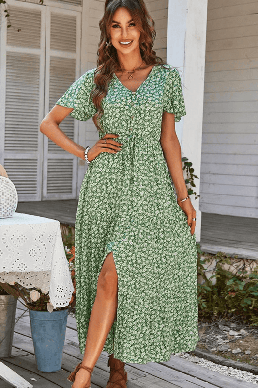 vestido midi, vestido floral, vestido boho, vestido com babado, vestido blogueira, vestido amarracao, vestidos, vestido com fenda, vestido praia, vestido soltinho