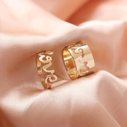 Anel Feminino Love Duplo Ajustável 