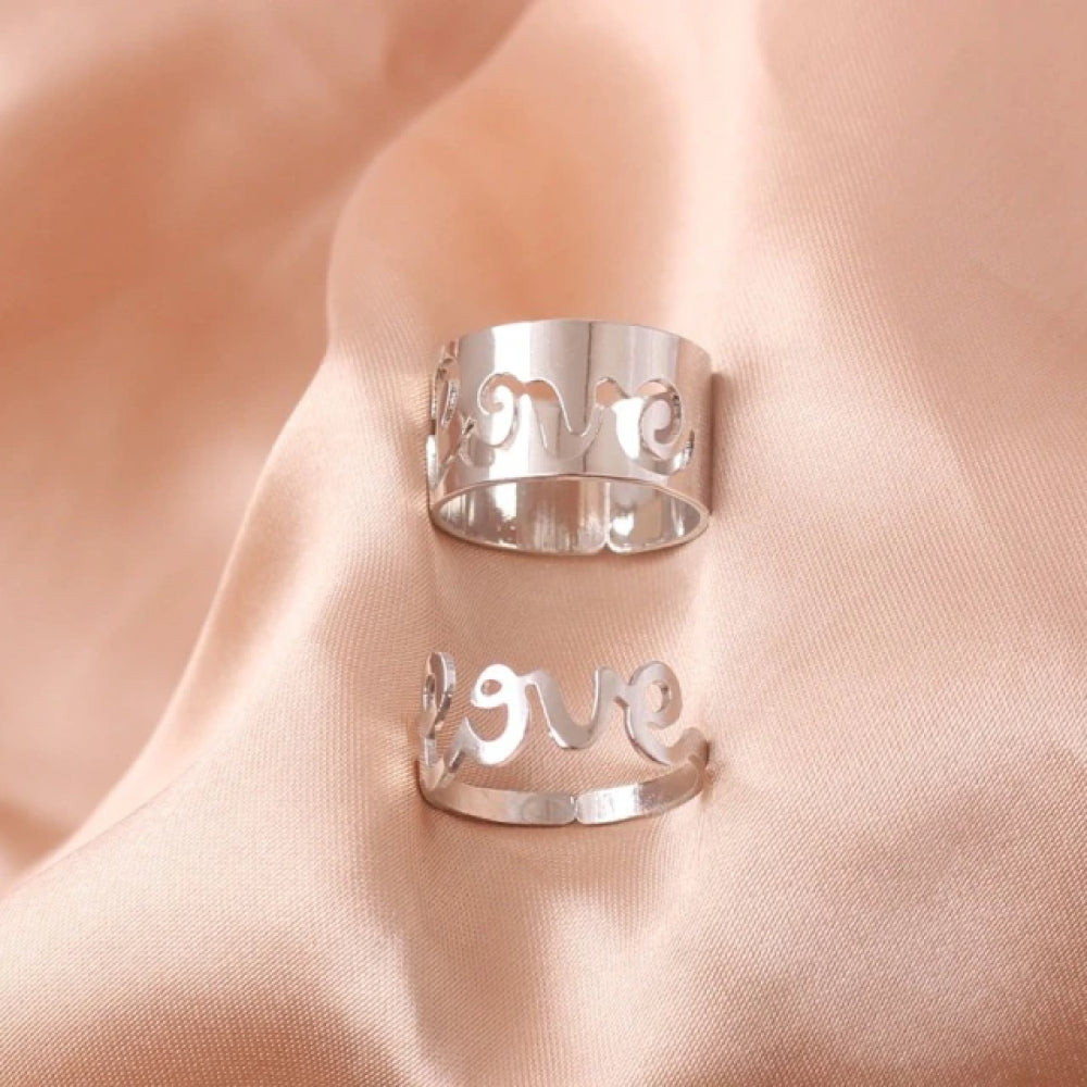 Anel Feminino Love Duplo Ajustável 